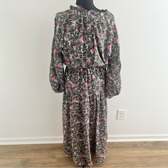 NEW Entro Green/Orchid Floral Maxi Dress Sz Small Flowy - Picture 4 of 7